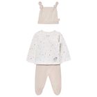 Ivory & Beige 2 Piece Babygrow Set, 1, hi-res