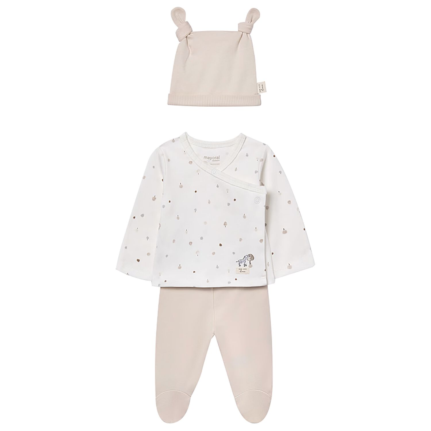 Ivory & Beige 2 Piece Babygrow Set, 1, hi-res