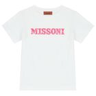 Girls White Logo T-Shirt, 1, hi-res