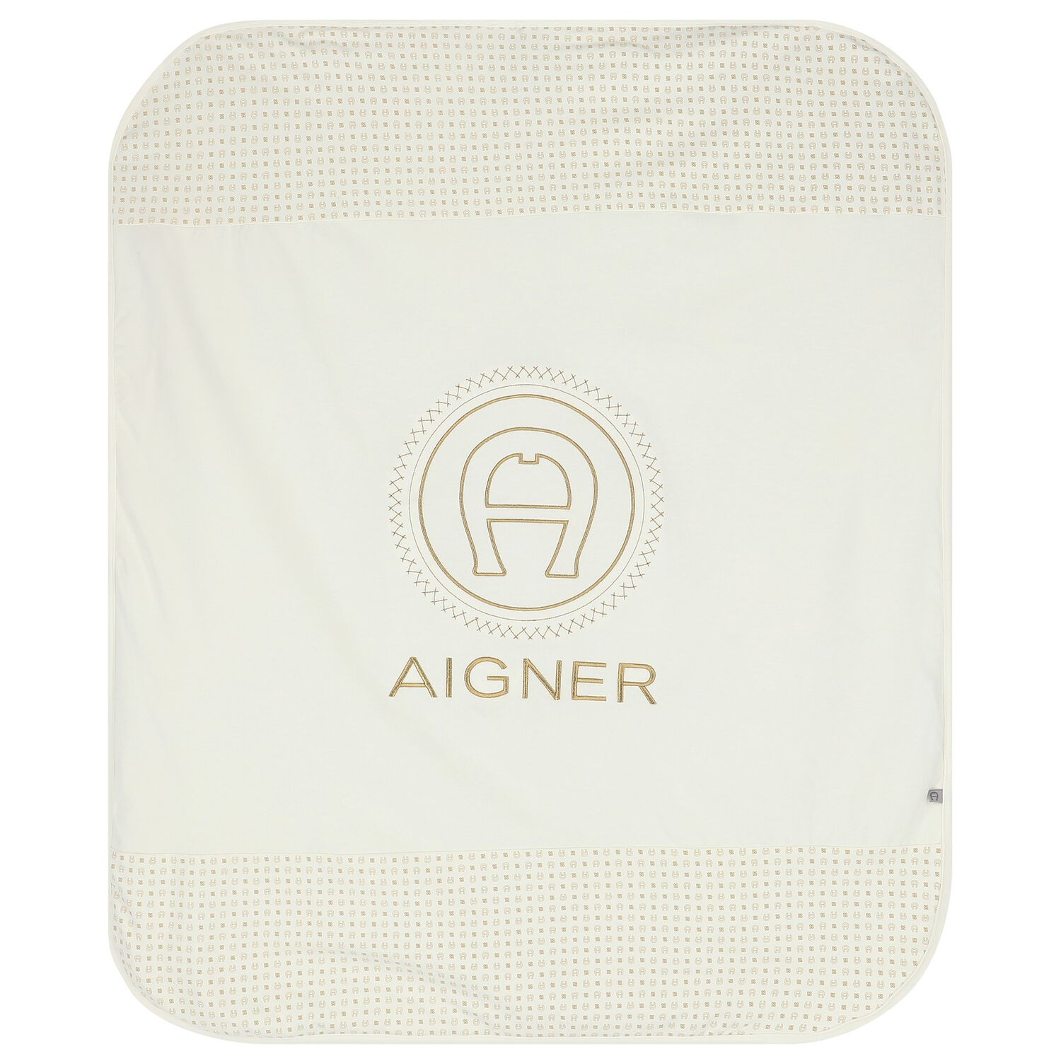 Ivory & Gold Logo Baby Blanket, 1, hi-res