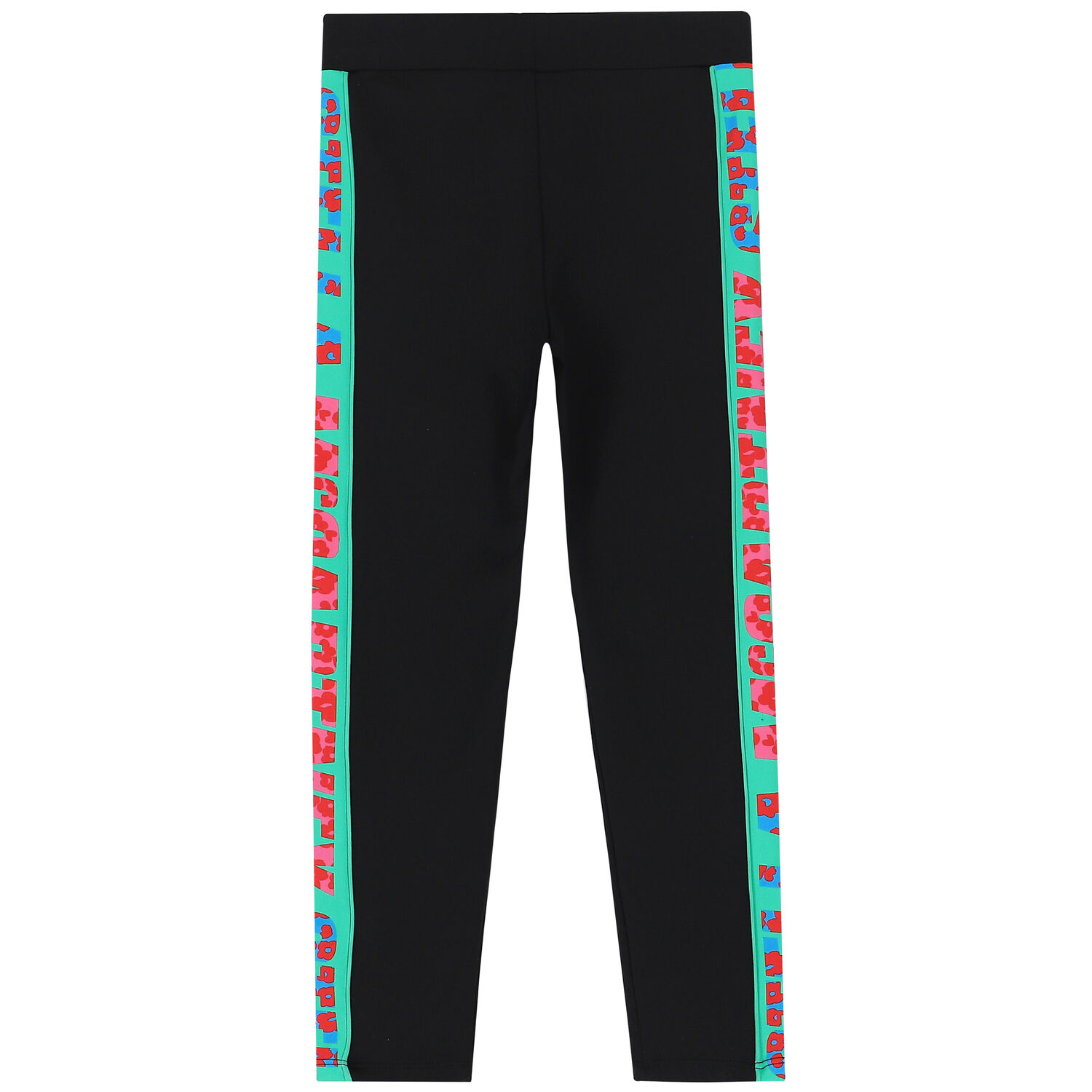 Girls Black Logo Leggings, 1, hi-res