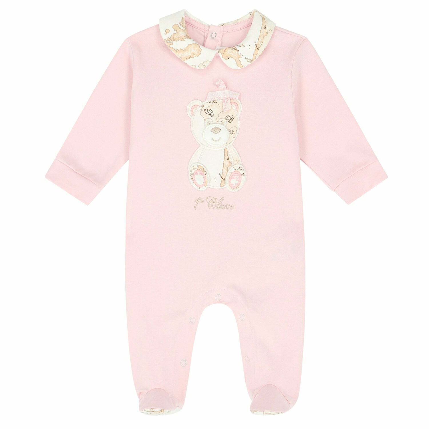 Pink & Beige Geo Map Babygrow, 2, hi-res