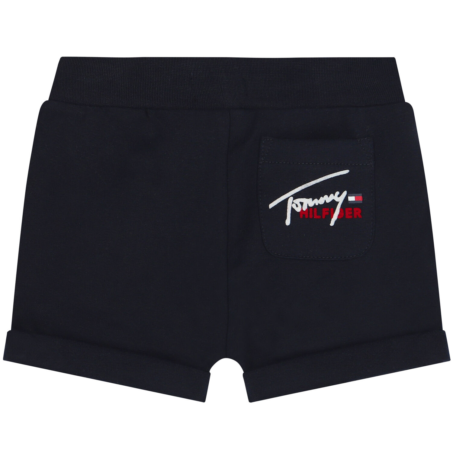 Baby Boys Navy Blue Logo Shorts, 1, hi-res