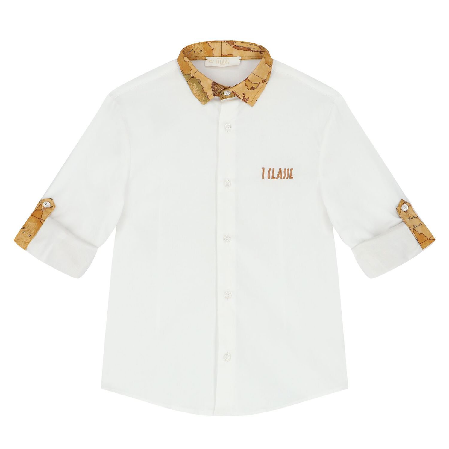 Boys White Logo Shirt, 1, hi-res image number null