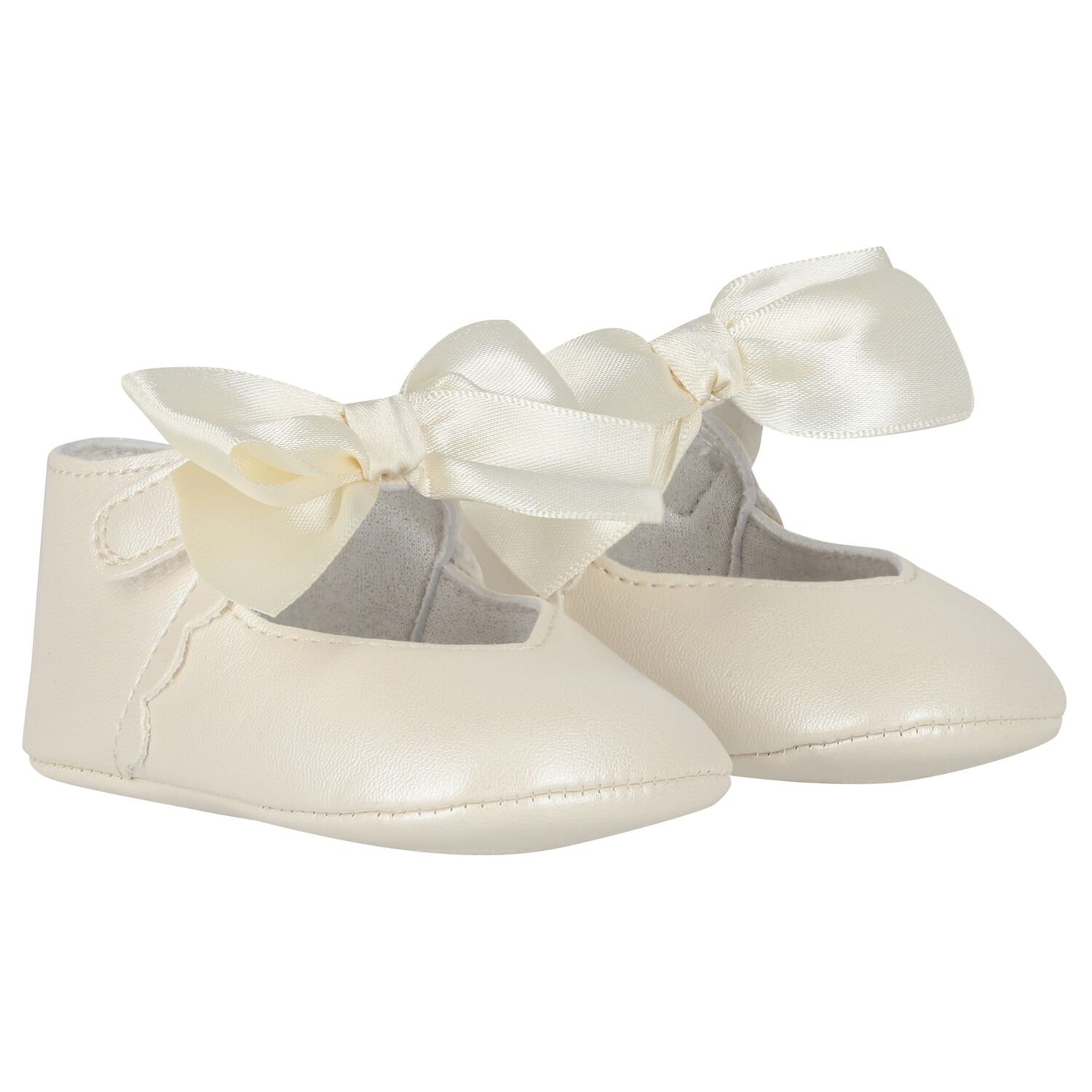 Baby Girls Ivory Bow Pre Walker Shoes, 2, hi-res