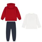 Boys Red Tracksuit Set ( 3 Piece ), 2, hi-res