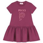 Girls Pink Logo Dress, 2, hi-res