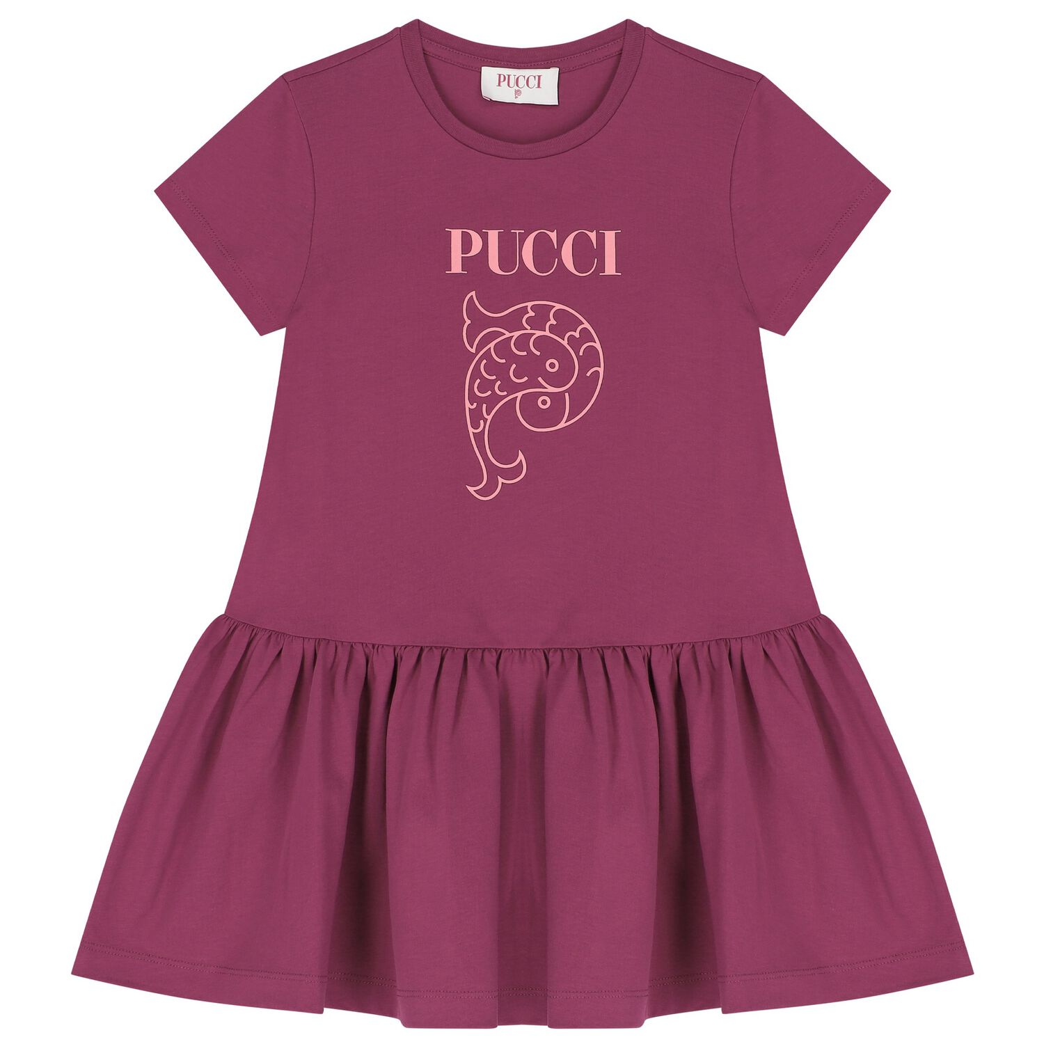 Girls Pink Logo Dress, 2, hi-res