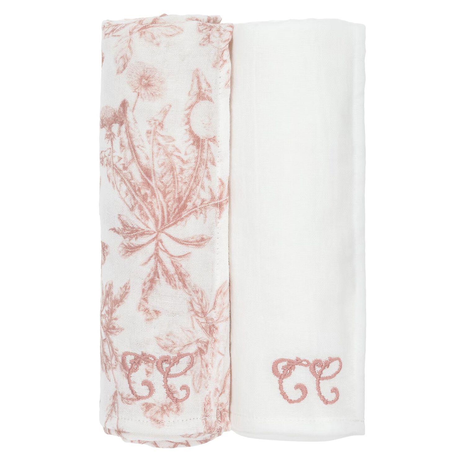  Baby Girls Pink & White Toile De Jouy Muslin Swaddles ( 2-Pack ), 3, hi-res