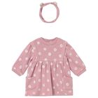 Baby Girls Pink Polka Dots Dress Set, 2, hi-res