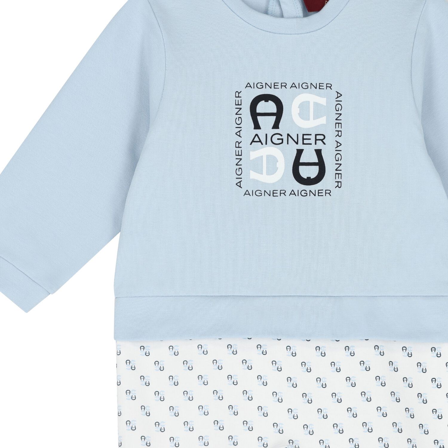 Baby Boys Blue Logo Babygrow, 2, hi-res image number null