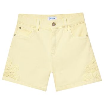 Girls Yellow Flower Shorts
