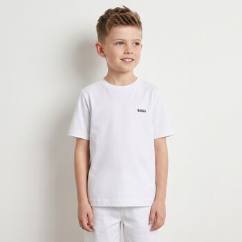 Boys White Logo T-Shirts (2 Pack)