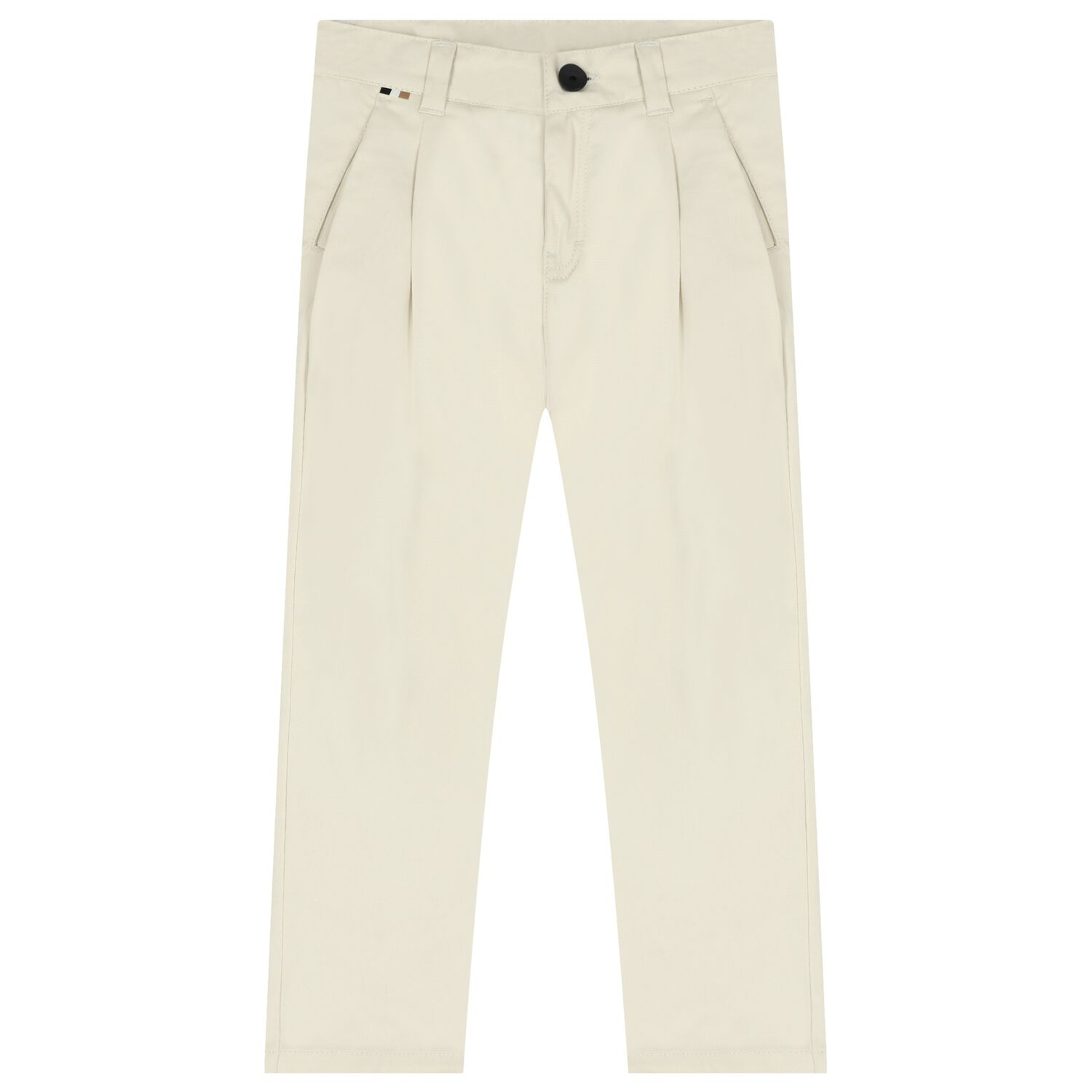 Boys Mini Me Beige Trousers, 1, hi-res
