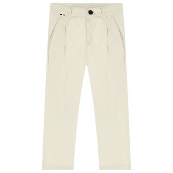 Boys Mini Me Beige Trousers