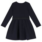 Girls Navy Blue Logo Dress, 2, hi-res