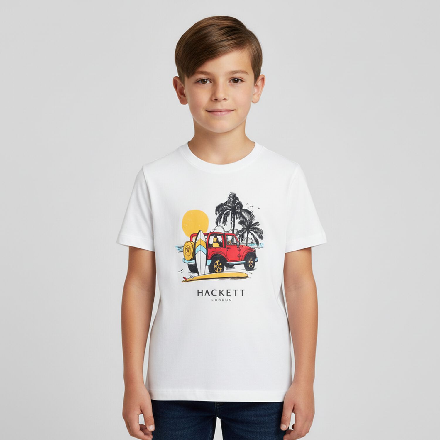 Boys White Logo T-Shirt, 1, hi-res