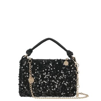 Girls Black Sequins Handbag