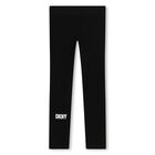 Girls Black Logo Leggings, 1, hi-res