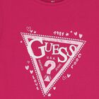 Girls Pink Glittery Logo T-Shirt, 3, hi-res