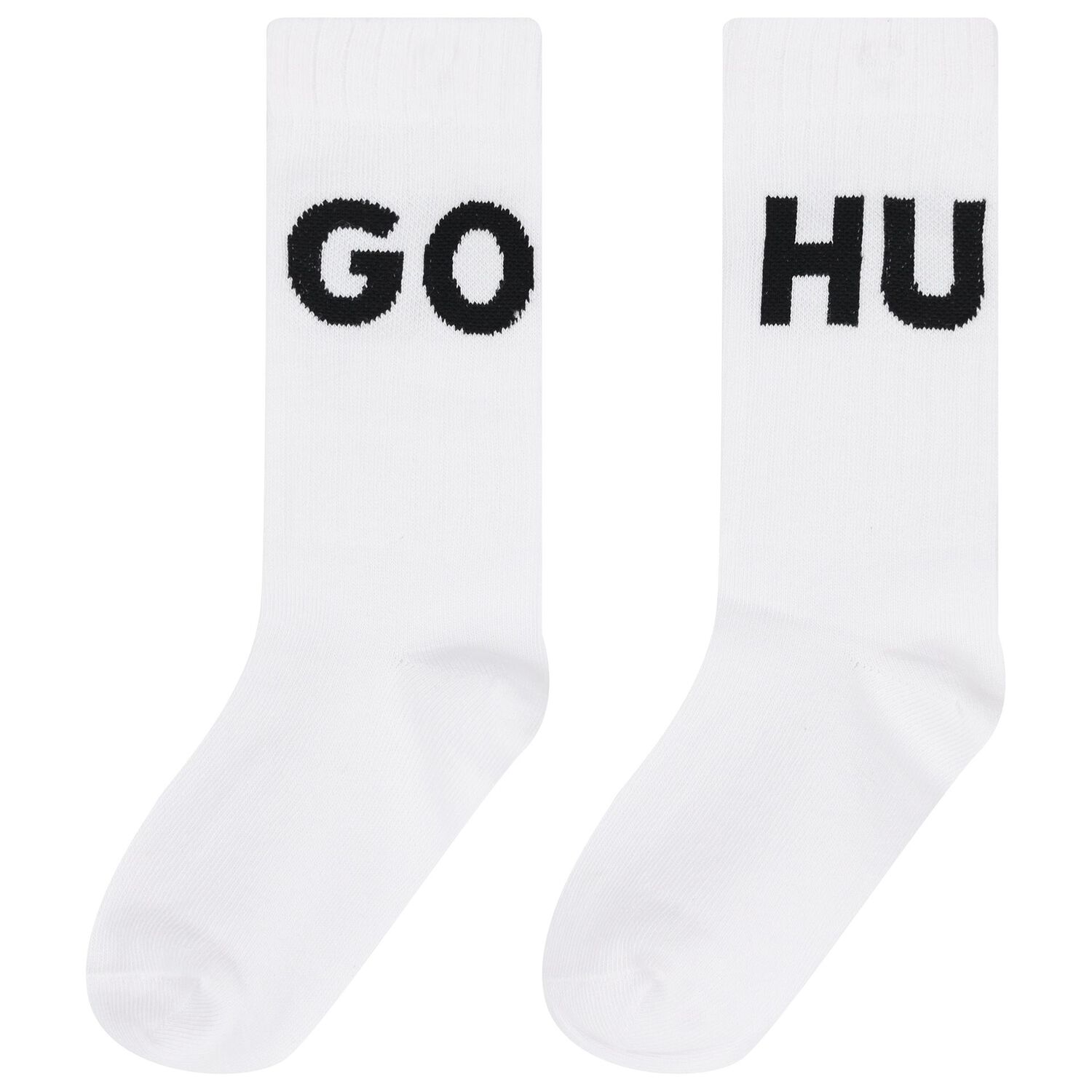 Boys Black & White Logo Socks (2 Pack), 1, hi-res image number null