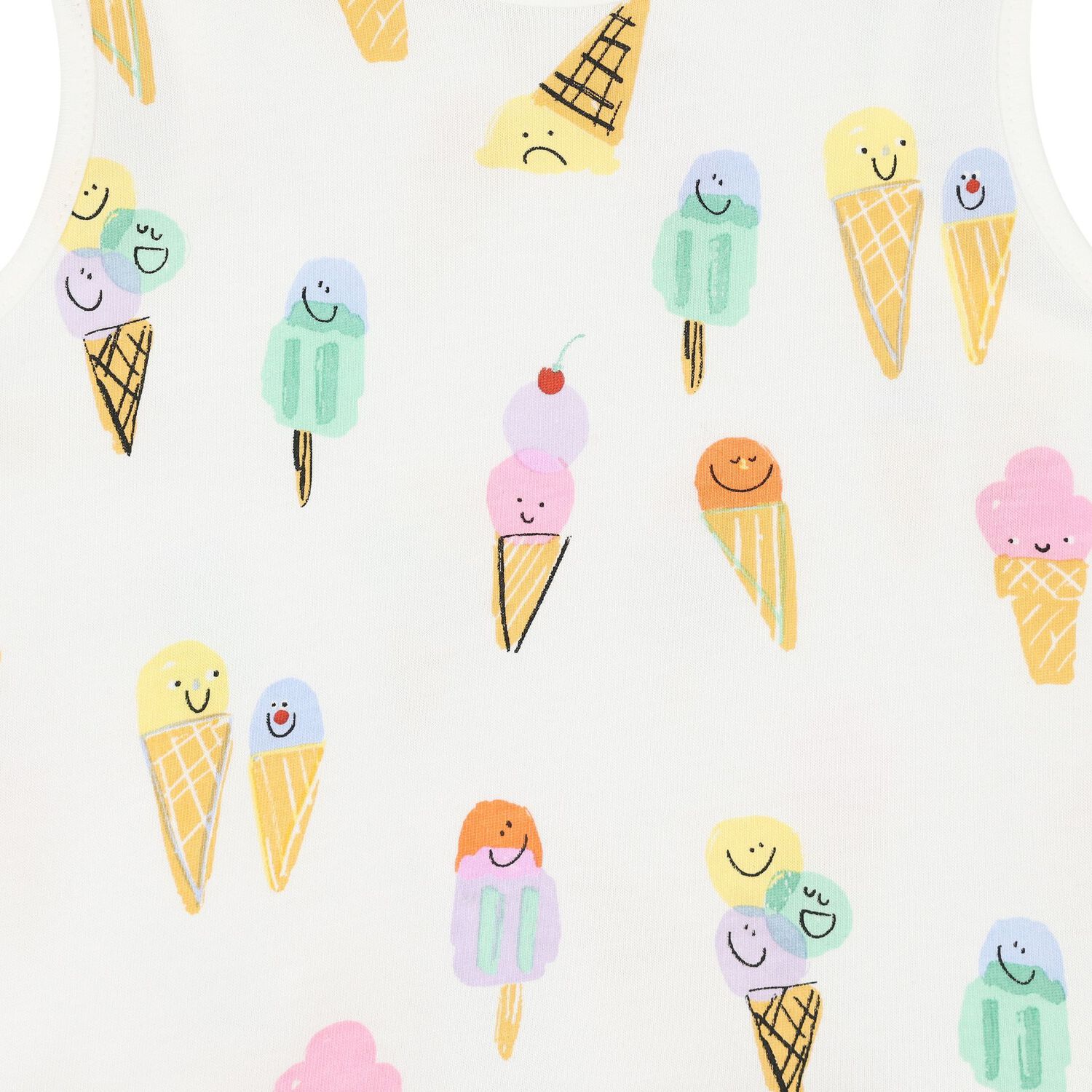 Younger Girls Ivory Cotton Ice Cream Dress, 1, hi-res image number null