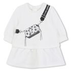 Younger Girls White Logo Bag Dress, 1, hi-res