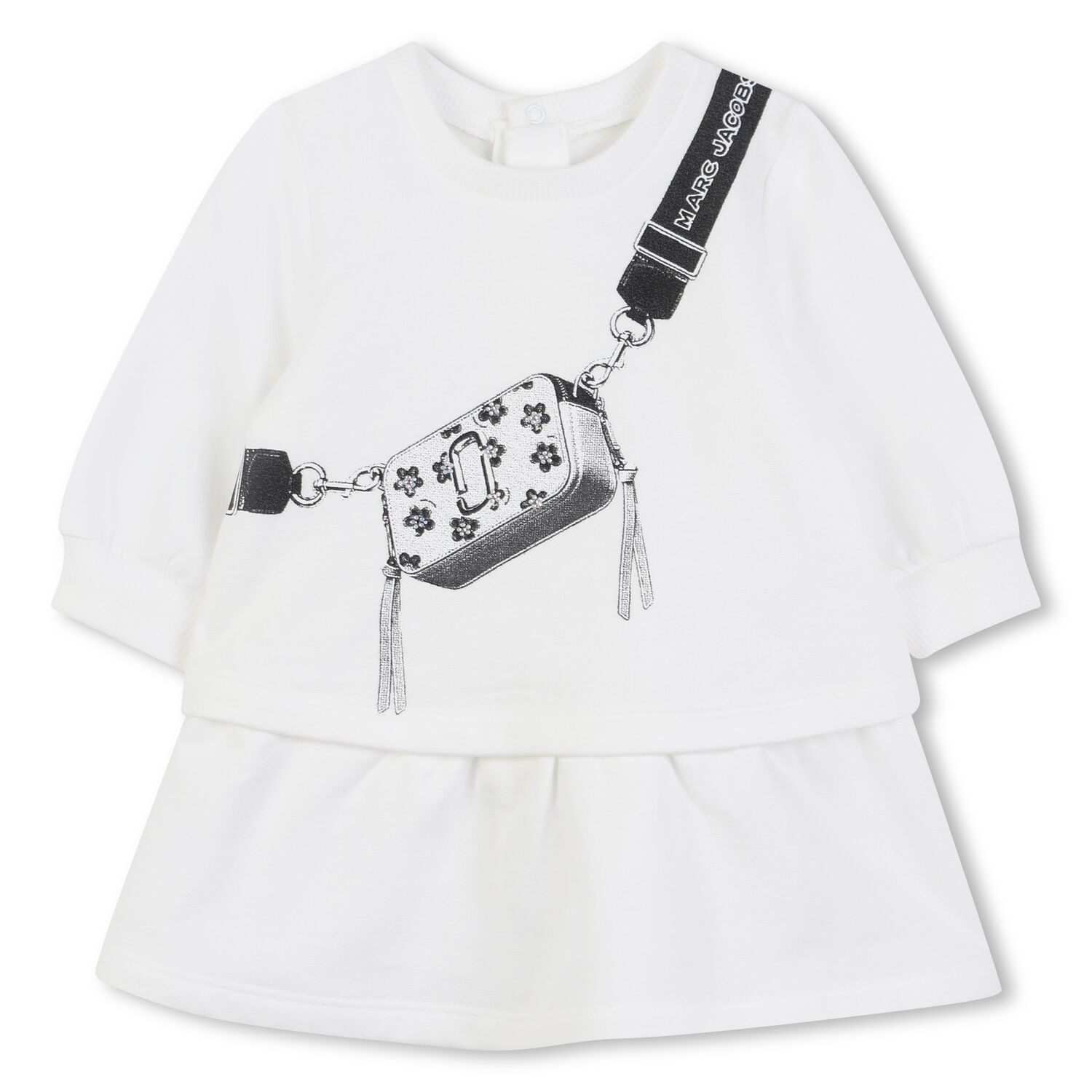 Younger Girls White Logo Bag Dress, 1, hi-res