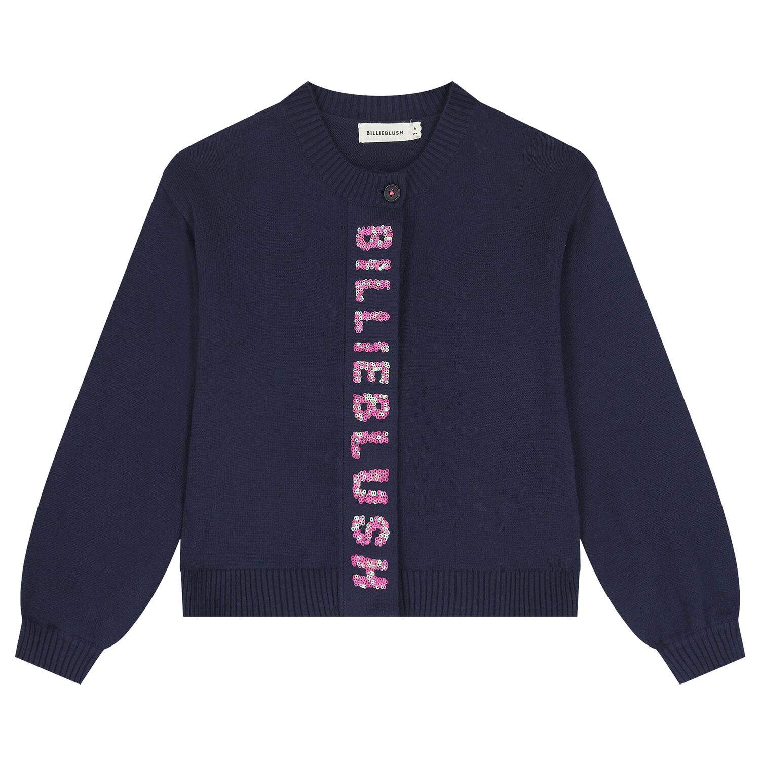 Girls Navy Blue Sequin Cardigan, 2, hi-res