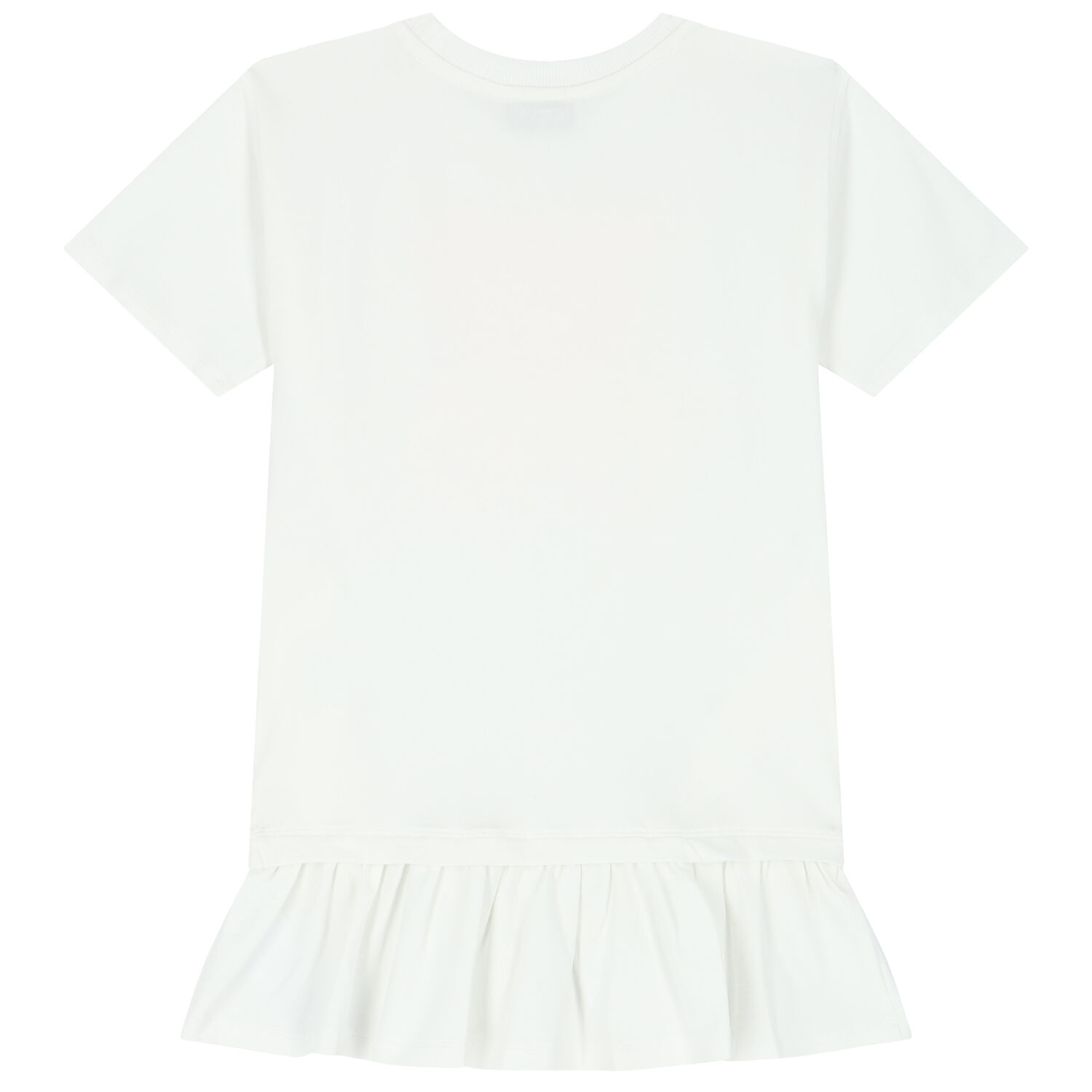 Girls White Teddy Bear Logo Dress, 3, hi-res