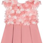 Girls Pink Flower Dress, 1, hi-res