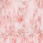 Girls Pink Ruffled Floral Chiffon Dress, 1, hi-res