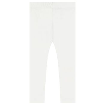 Younger Girls White Hearts Leggings