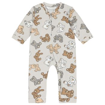 Grey Teddy Bear Baby Romper