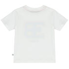 Younger Boys White Logo T-Shirt, 1, hi-res