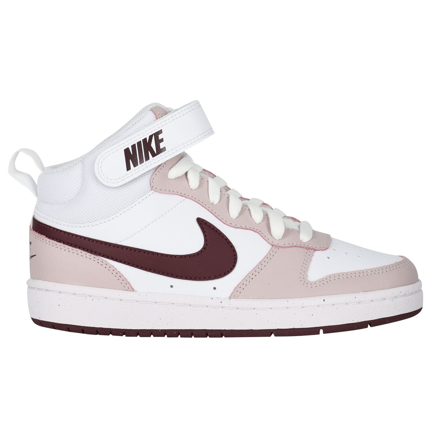 White & Pink Nike Court Borough Mid 2 Trainers, 1, hi-res