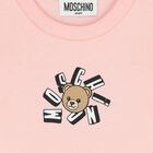 Younger Girls Pink Teddy Bear Logo T-Shirt, 4, hi-res