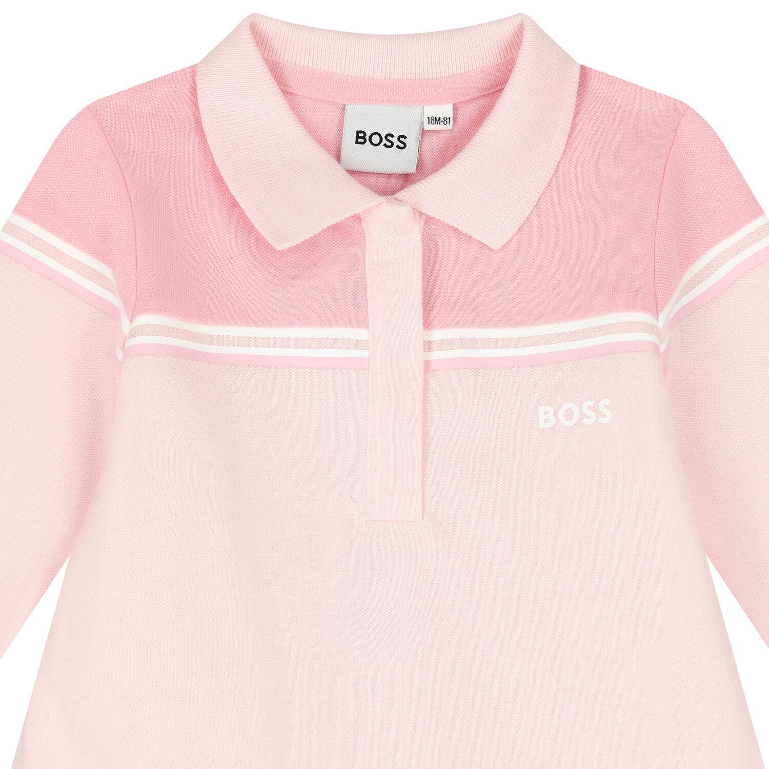 Younger Girls Pink Logo Polo Dress, 1, hi-res image number null