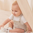 Baby Boys White & Blue Romper & Hat Set, 3, hi-res