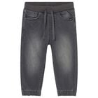 Younger Boys Grey Denim Joggers, 2, hi-res
