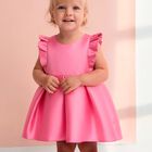 Younger Girls Pink Satin Dress, 1, hi-res