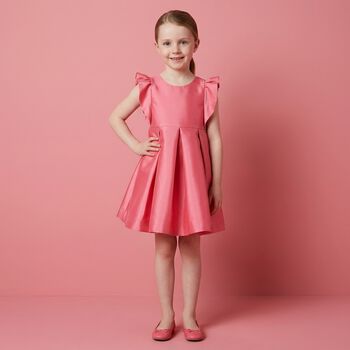 Younger Girls Pink Satin Dress
