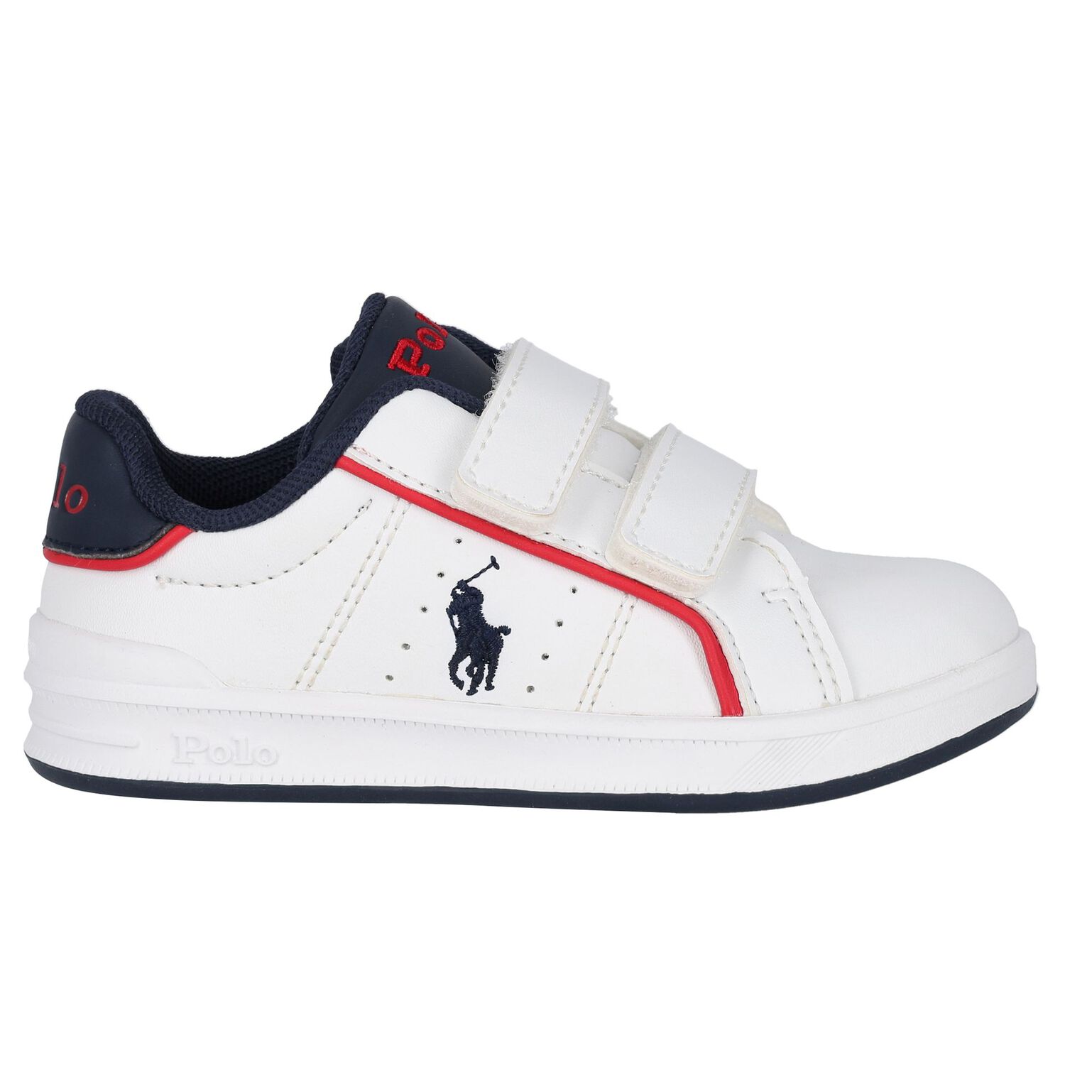 Younger Boys White Logo Trainers, 1, hi-res image number null