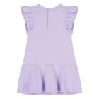 Younger Girls Purple Teddy Bear Ruffled Dress, 3, hi-res