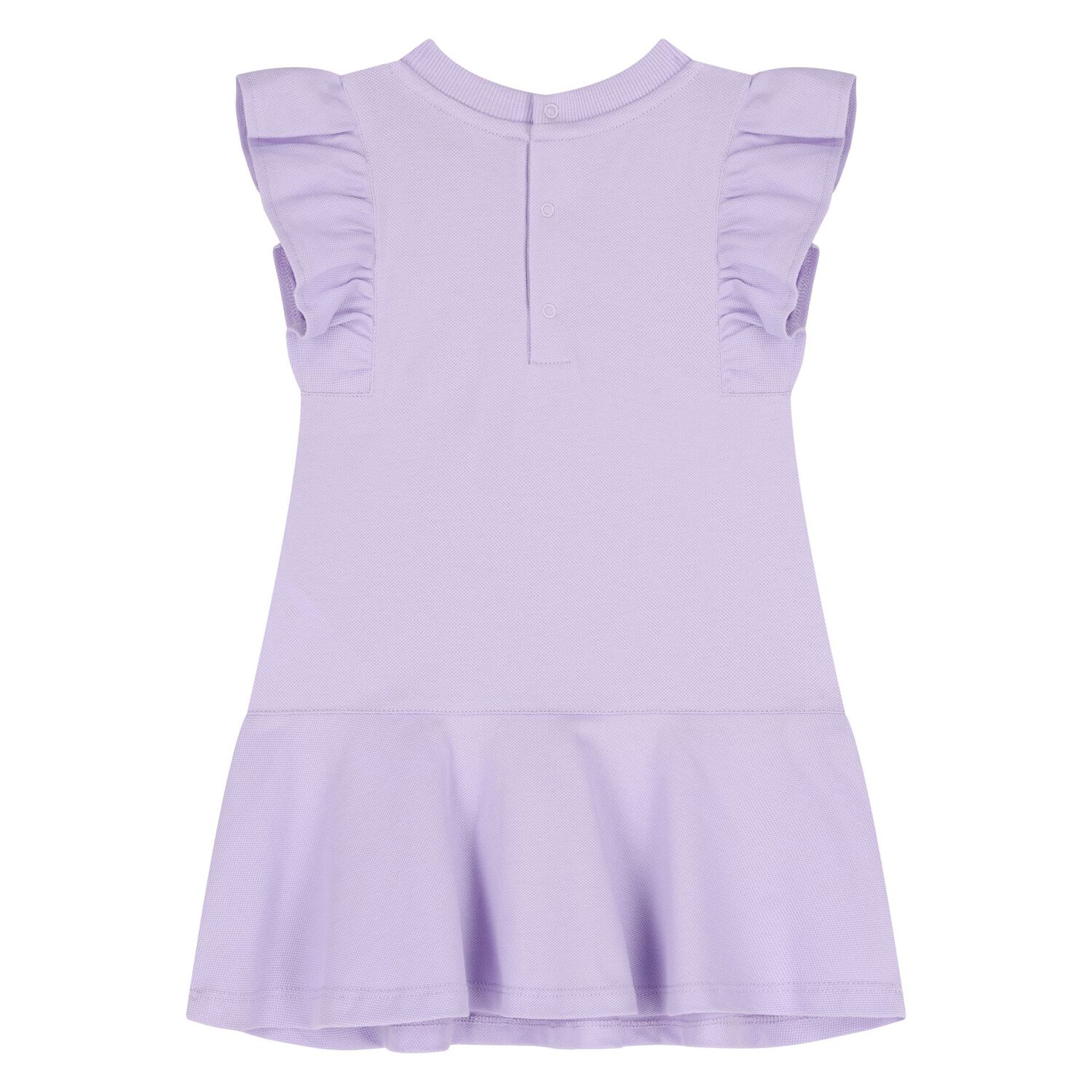 Younger Girls Purple Teddy Bear Ruffled Dress, 3, hi-res