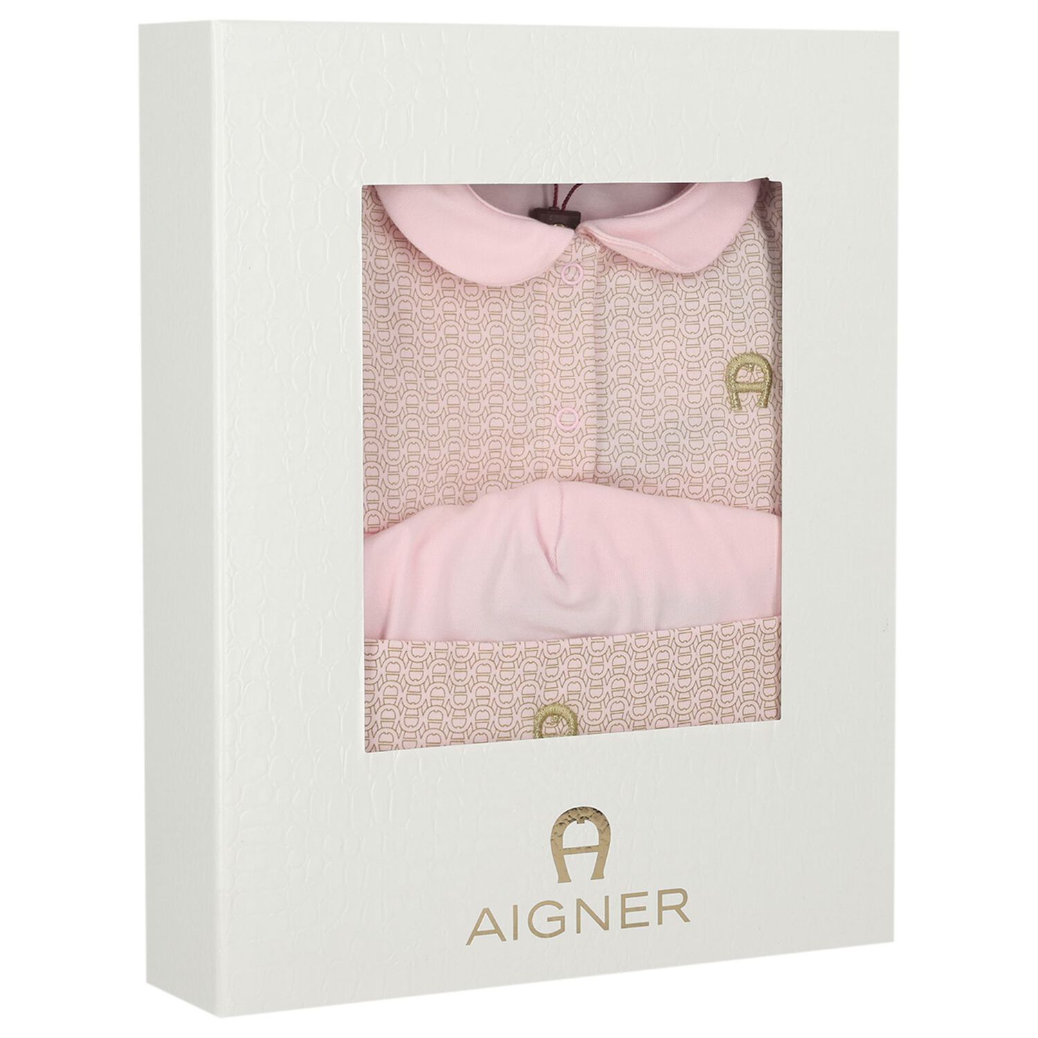 Baby Girls Pink & Gold Logo Babygrow Gift Set, 3, hi-res