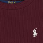 Girls Burgundy Logo Ribbed T-Shirt, 1, hi-res