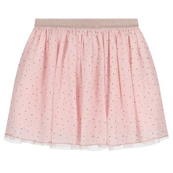 Girls Pink Polka Dot Skirt