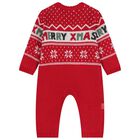 Red Christmas Knitted Baby Romper, 1, hi-res