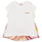Girls White Logo Iride T-Shirt, 1, hi-res